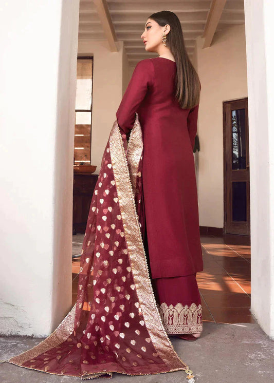 3 Piece Shamooz Silk With Organza Jacquard Banarsi Duppatta