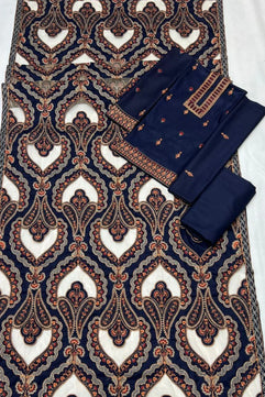 Bareeze 1672 Unstitched Luxury Dhanak Heavy Embroidered 3PC Suit With Laser Cut Shawl