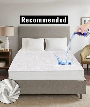 Terry Waterproof Mattress Cover -White
