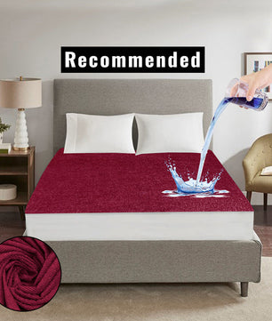 Terry Waterproof Mattress Cover - Maroon