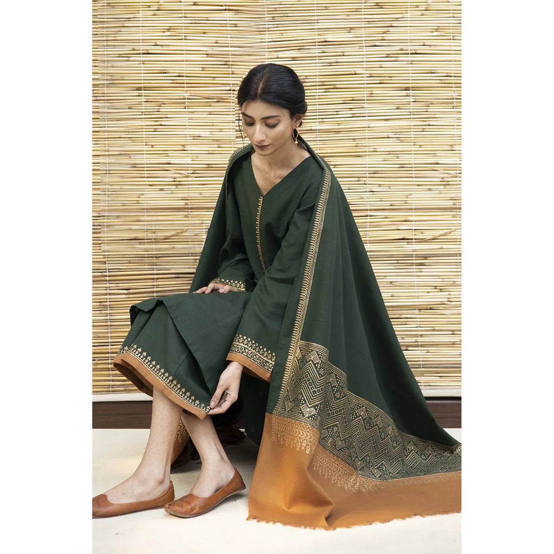 Dyot Dhanak Suit With Wool Shawll
