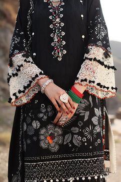 Elaf 3pc Unstitched Dhanak Fabric embroidered dress