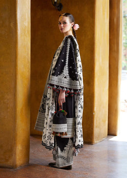 Hussain Rehar Unstitched Luxury Dhanak Heavy Embroidered 3PC Suit
