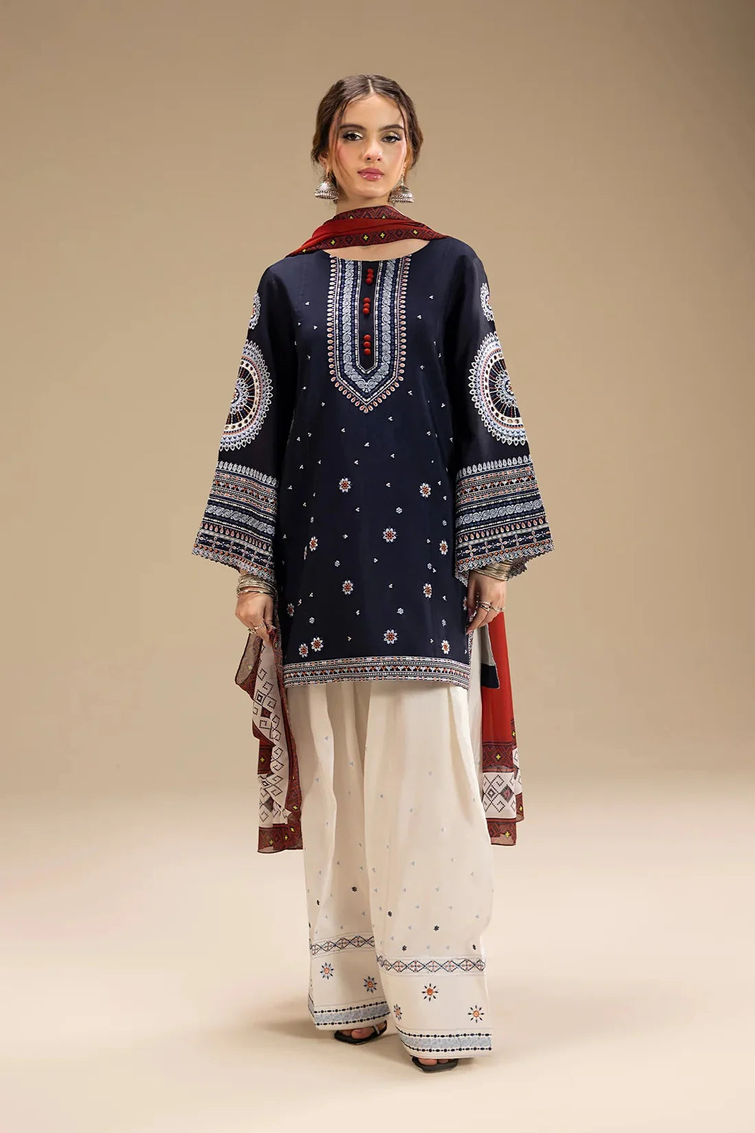 Jazmin Unstitched Luxury Dhanak Heavy Embroidered 3PC Suit
