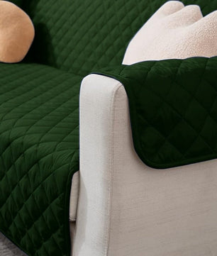 Cotton Quilted Sofa Runner - Sofa Coat Green