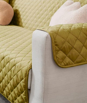 Cotton Quilted Sofa Runner - Sofa Coat Beig