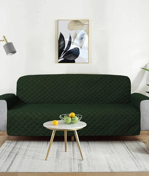Cotton Quilted Sofa Runner - Sofa Coat Green