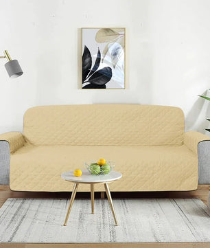 Cotton Quilted Sofa Runner - Sofa Coat Beig