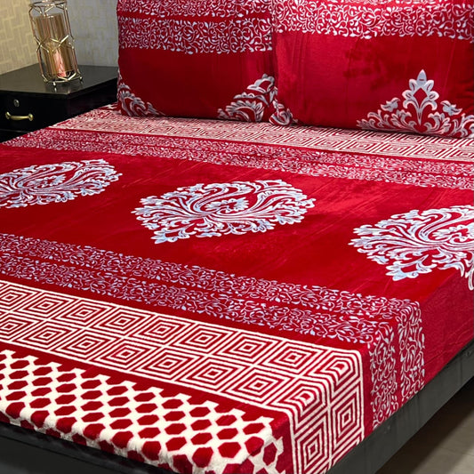 Winter Special Fleece King Size Bedsheet - B#06