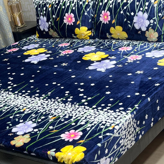 Winter Special Fleece King Size Bedsheet - B#04