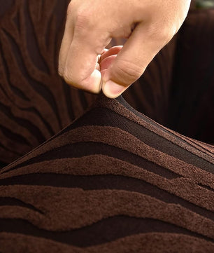 Zebra Velvet Sofa Covers (Dark Brown)