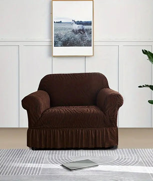 Zebra Velvet Sofa Covers (Dark Brown)
