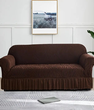 Zebra Velvet Sofa Covers (Dark Brown)