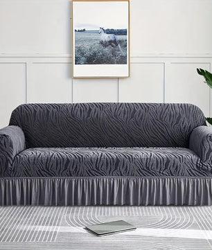 Zebra Velvet Sofa Covers (Grey)