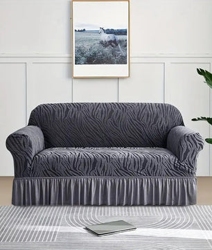 Zebra Velvet Sofa Covers (Grey)