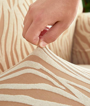 Zebra Velvet Sofa Covers (Beige)