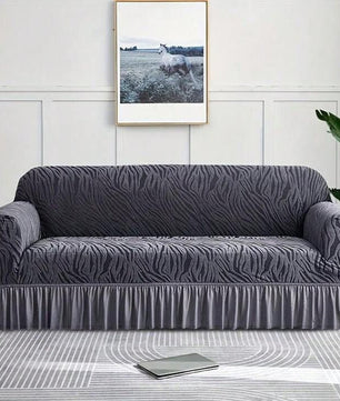 Zebra Velvet Sofa Covers (Grey)