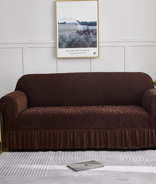 Zebra Velvet Sofa Covers (Dark Brown)