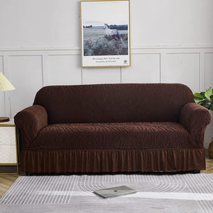 Zebra Velvet Sofa Covers (Dark Brown)