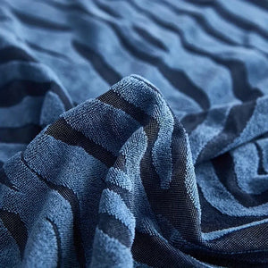 Zebra Velvet Sofa Covers  (Blue)