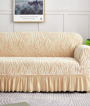 Zebra Velvet Sofa Covers (Beige)